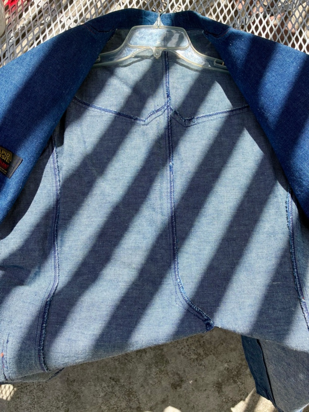 Men's Wrangler Vintage Retro Cowboy Western Denim Blazer - Blue - Picture 9 of 10